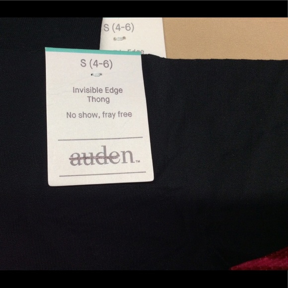 AUDEN WOMEN’S INVISIBLE EDGE THONGS SET OF 2 SIZE: S (4-6) COLOR: BLACK AND TAN - Picture 3 of 5